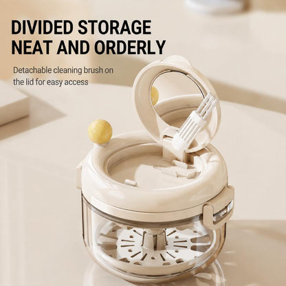 New ! Biodolla Rotating Manual Vortex Orthodontic Retainer Cleaner | Cute Cartoon Retainer Storage Case