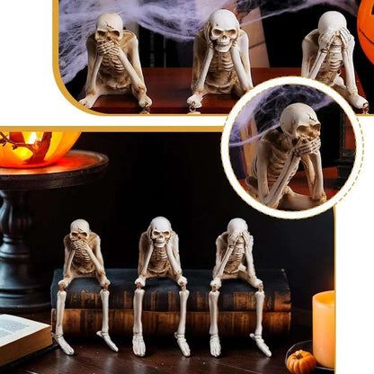 2025 Don't Listen / Don't Look / Don't Say / Creative Halloween Skull Decoration
