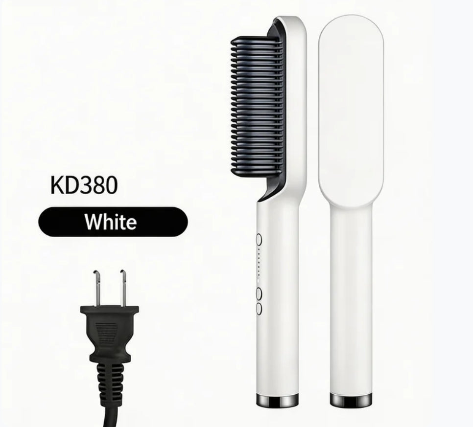 ✨ 2-in-1 Ionic Hair Straightening Brush – Smooth, Straight or Curl in Minutes (5 Heat Levels)