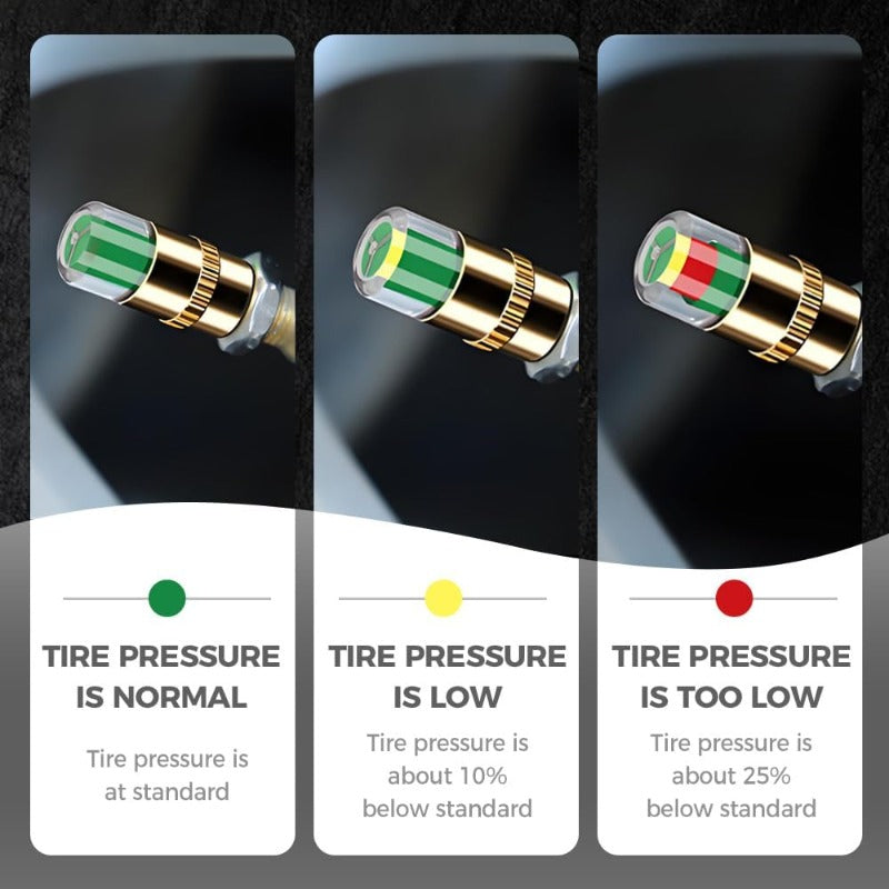 3-Color Tire Pressure Alert Caps (4-pack)