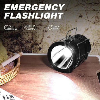 Solar Camping Lantern | Rechargeable LED Collapsible Emergency Light, Magnetic Base & Foldable Hanging Hook ✅ Buy 1 Get 1 Free