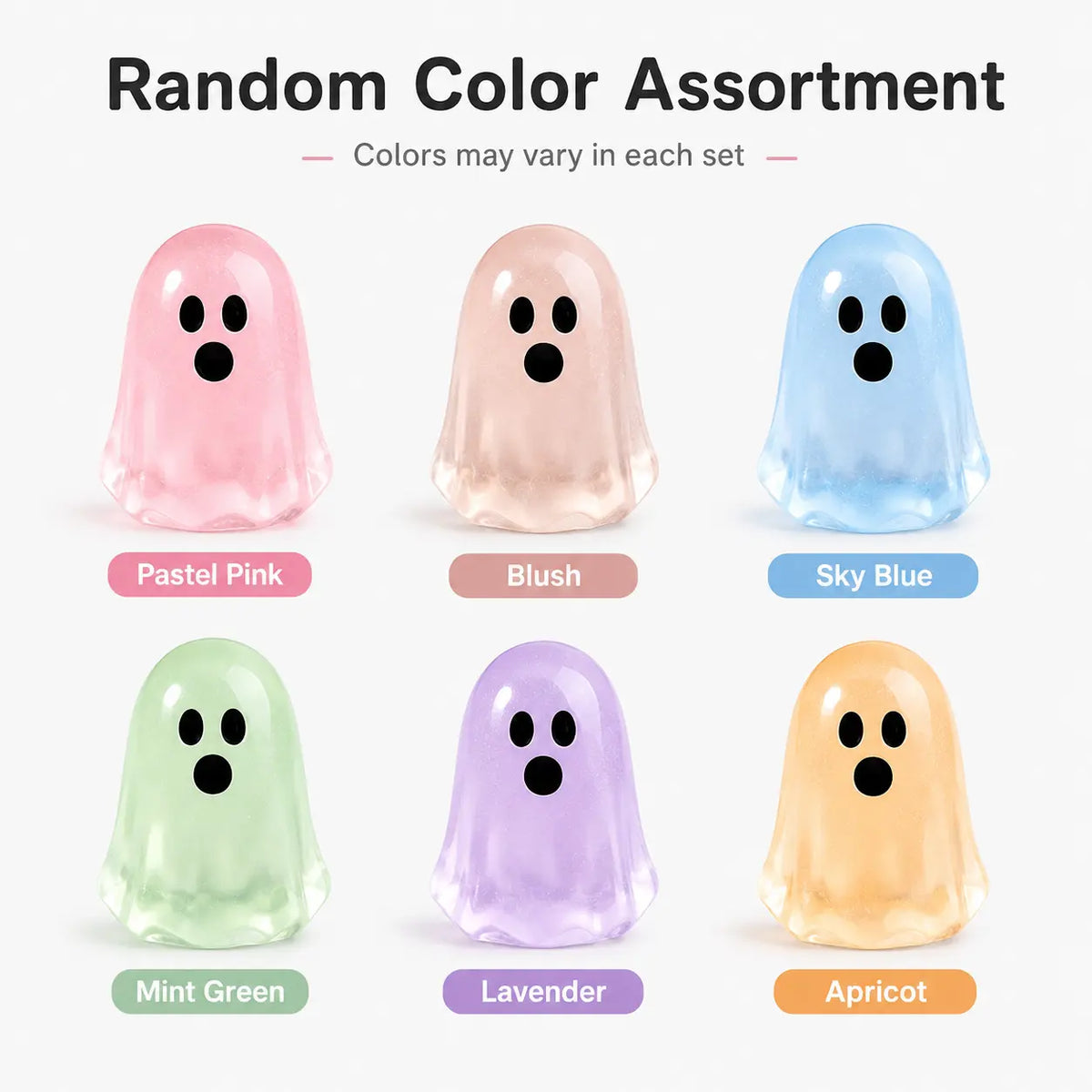 Glow In Dark Cute Ghost Resin Bead Set, Random Pattern Luminous Decorative Charms, Perfect Halloween Party Ornaments, Micro Landscape Filler & DIY Craft Material, 20/50 Packs Household Interior Decor Accessories