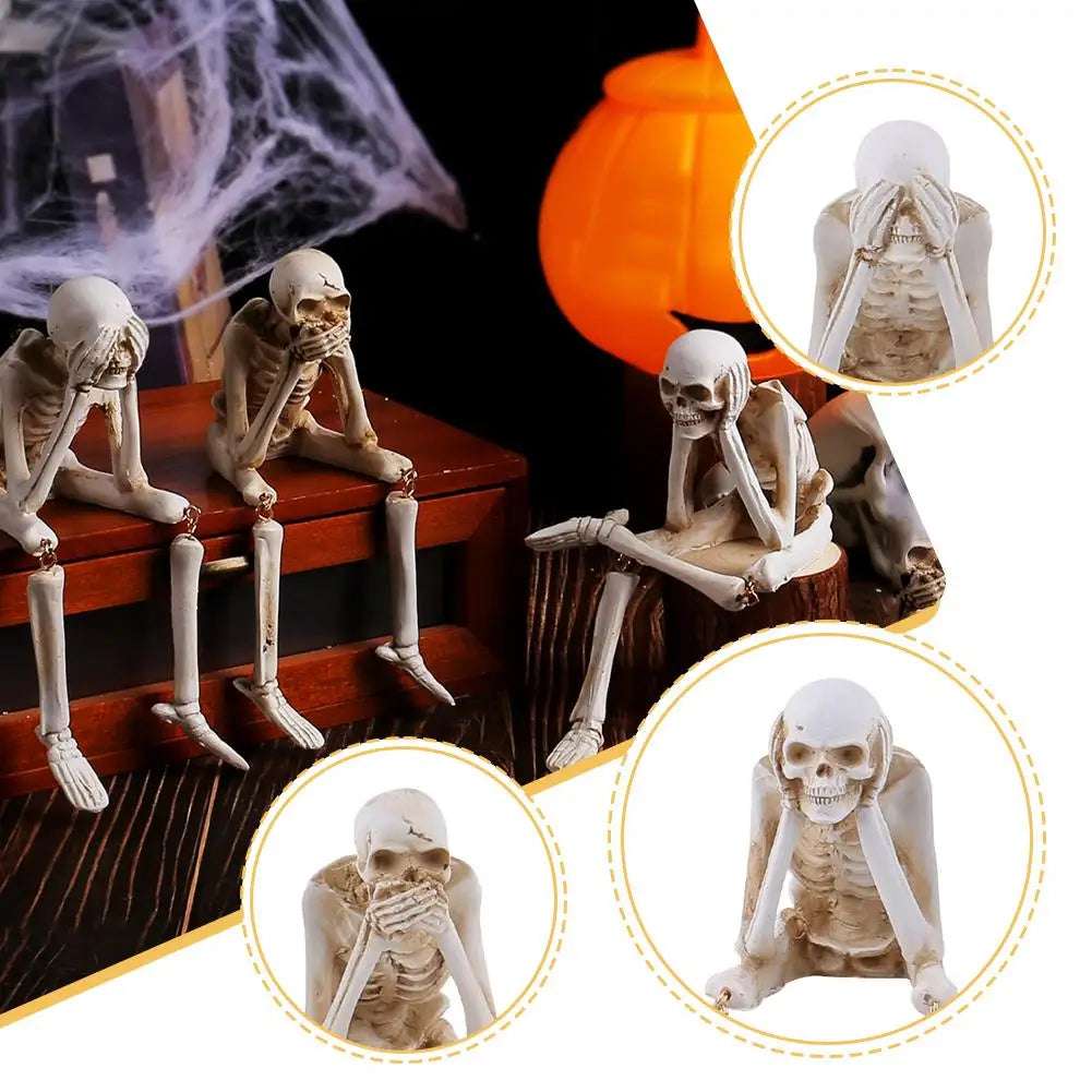 2025 Don't Listen / Don't Look / Don't Say / Creative Halloween Skull Decoration