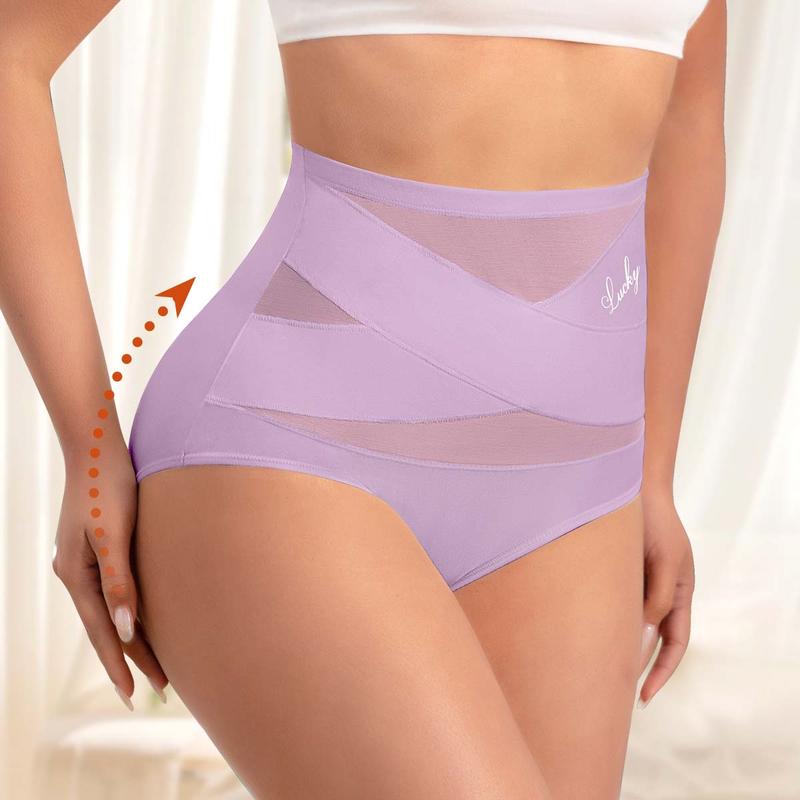 🌸✨Plus-Size High-Waist Cross Tummy Control Panties