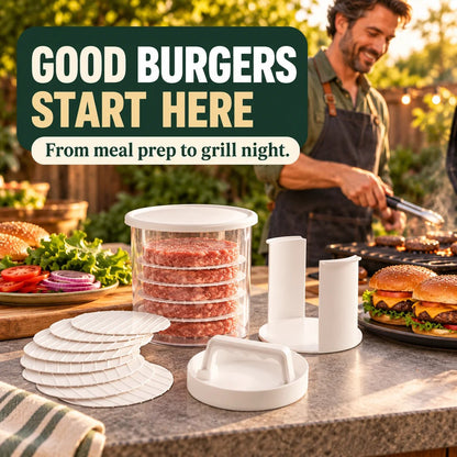 🔥2026 HOT SALE🔥 Food-grade material✅🍔Burger Patty Press & Storage Set | Prep, Stack & Chill