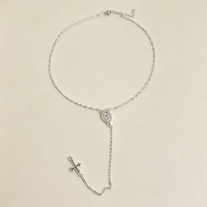 ✝️ LIMITED‑TIME 50% OFF! ✨ Retro Gold Tone Virgin Mary Crucifix Necklace – Vintage, Elegant, Daily‑wear 💛