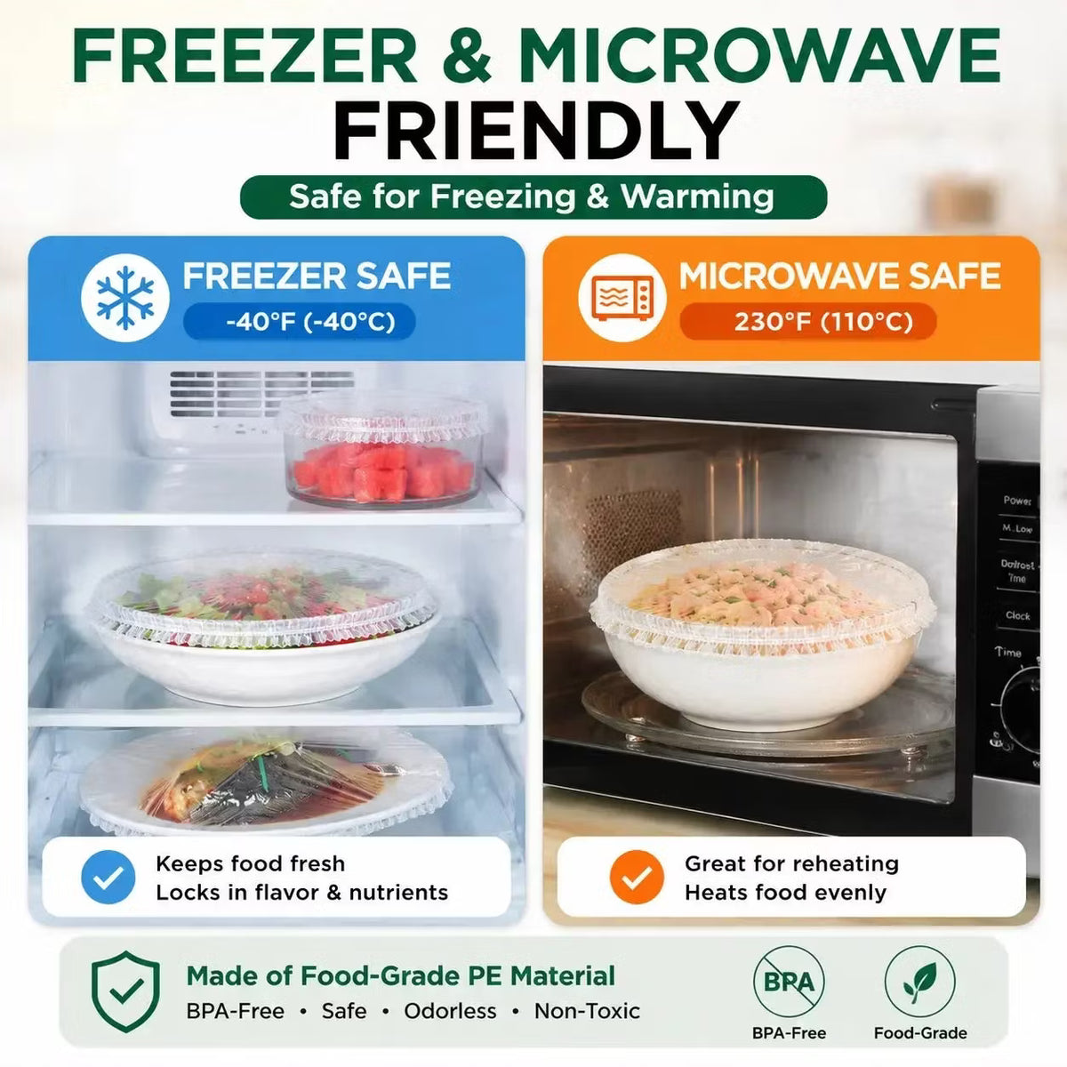 ⏰Limited-time offer: Buy 3 get 2 free! 🥗Food-grade disposable plastic wrap(1 pack of 100)