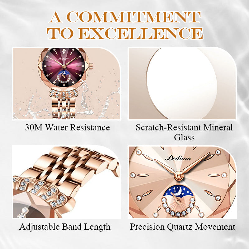 🎀Christmas gifts🎀Fashionable Diamond Moon Star Watch for Women