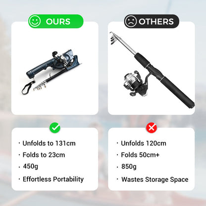 🔥Foldable Fishing Rod Double rocker arm sea rod