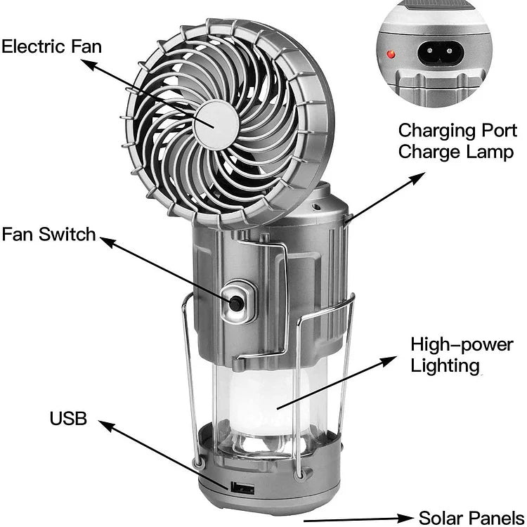 Portable LED Camping Lantern With Fan💡