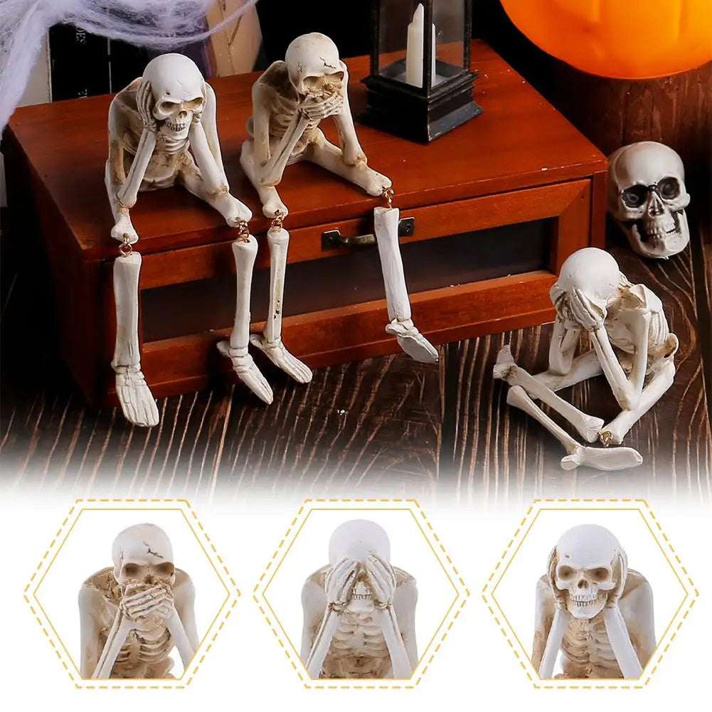 2025 Don't Listen / Don't Look / Don't Say / Creative Halloween Skull Decoration