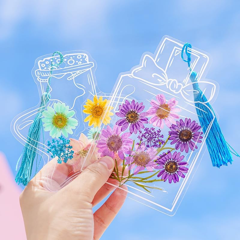 🎁🌸Transparent DriedFlower Bookmarks-DIY Bookmarks