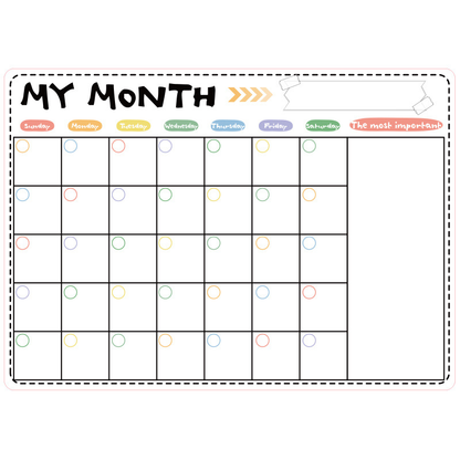 🌈Magnetic Calendar Board with Erasable Markers
