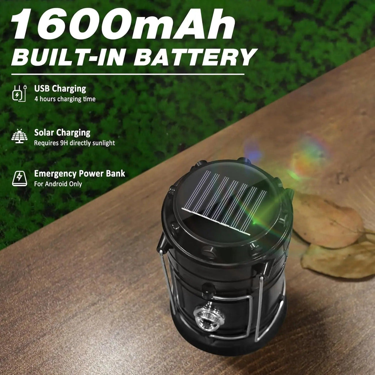 Solar Camping Lantern | Rechargeable LED Collapsible Emergency Light, Magnetic Base & Foldable Hanging Hook ✅ Buy 1 Get 1 Free