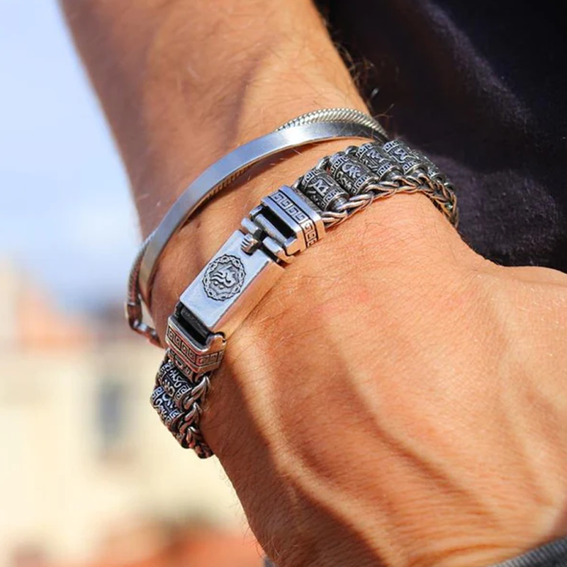 💎 50 % RABATT! 💎 Tibetisches Gebetsmühlen-Armband – 925er Sterlingsilber, Glücksbringer & Valentinstagsgeschenk