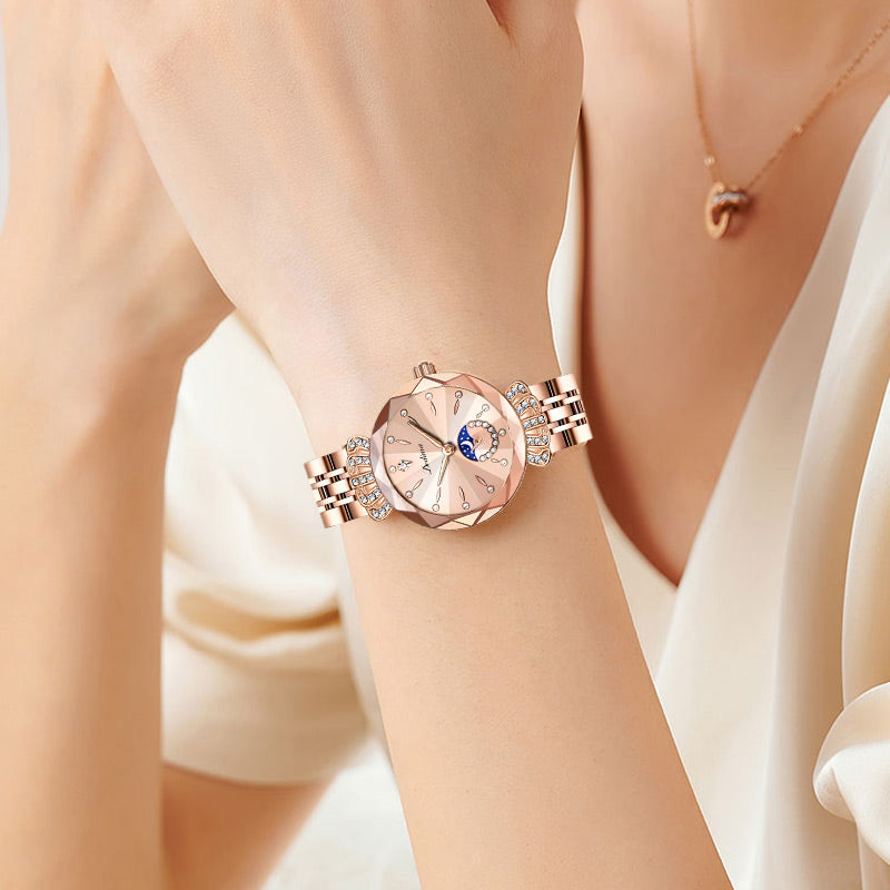 🎀Christmas gifts🎀Fashionable Diamond Moon Star Watch for Women