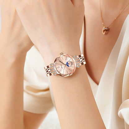 🎀Christmas gifts🎀Fashionable Diamond Moon Star Watch for Women