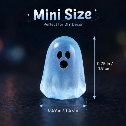Glow In Dark Cute Ghost Resin Bead Set, Random Pattern Luminous Decorative Charms, Perfect Halloween Party Ornaments, Micro Landscape Filler & DIY Craft Material, 20/50 Packs Household Interior Decor Accessories