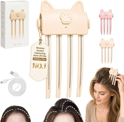 🔥50% OFF🔥Wireless Heated Volumizing Root Lift Clip - Salon Crown Volume Styling Tool for Fine Flat Hair