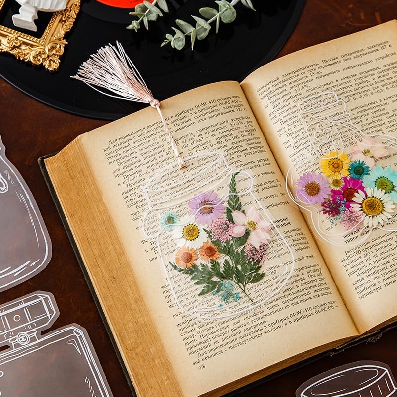 🎁🌸Transparent DriedFlower Bookmarks-DIY Bookmarks