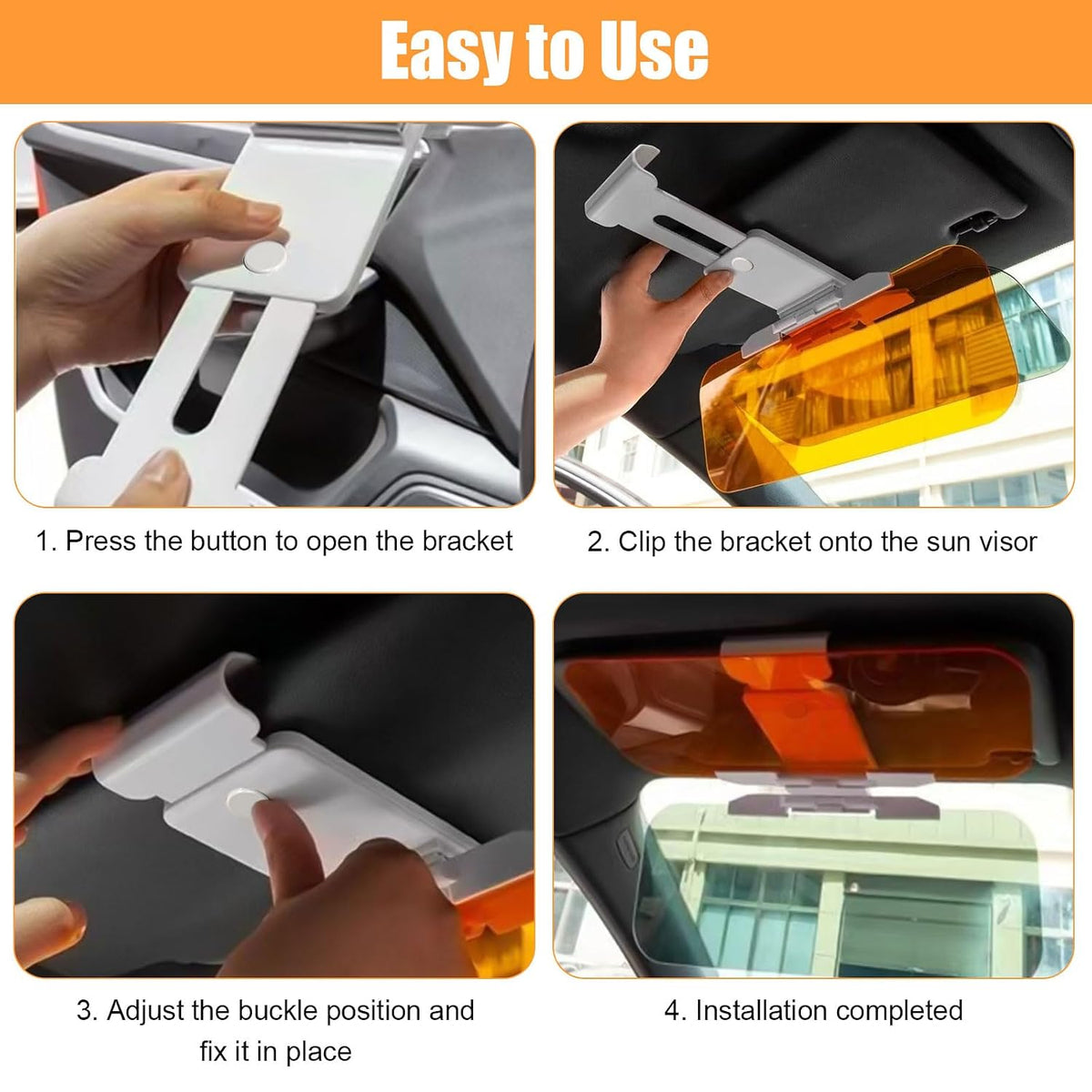 🥇Professional-grade🥇✅Adjustable Anti-Glare Car Sun Visor – High-Definition, Blue-Light-Blocking Driving Visor for Day and Night Use 🚗