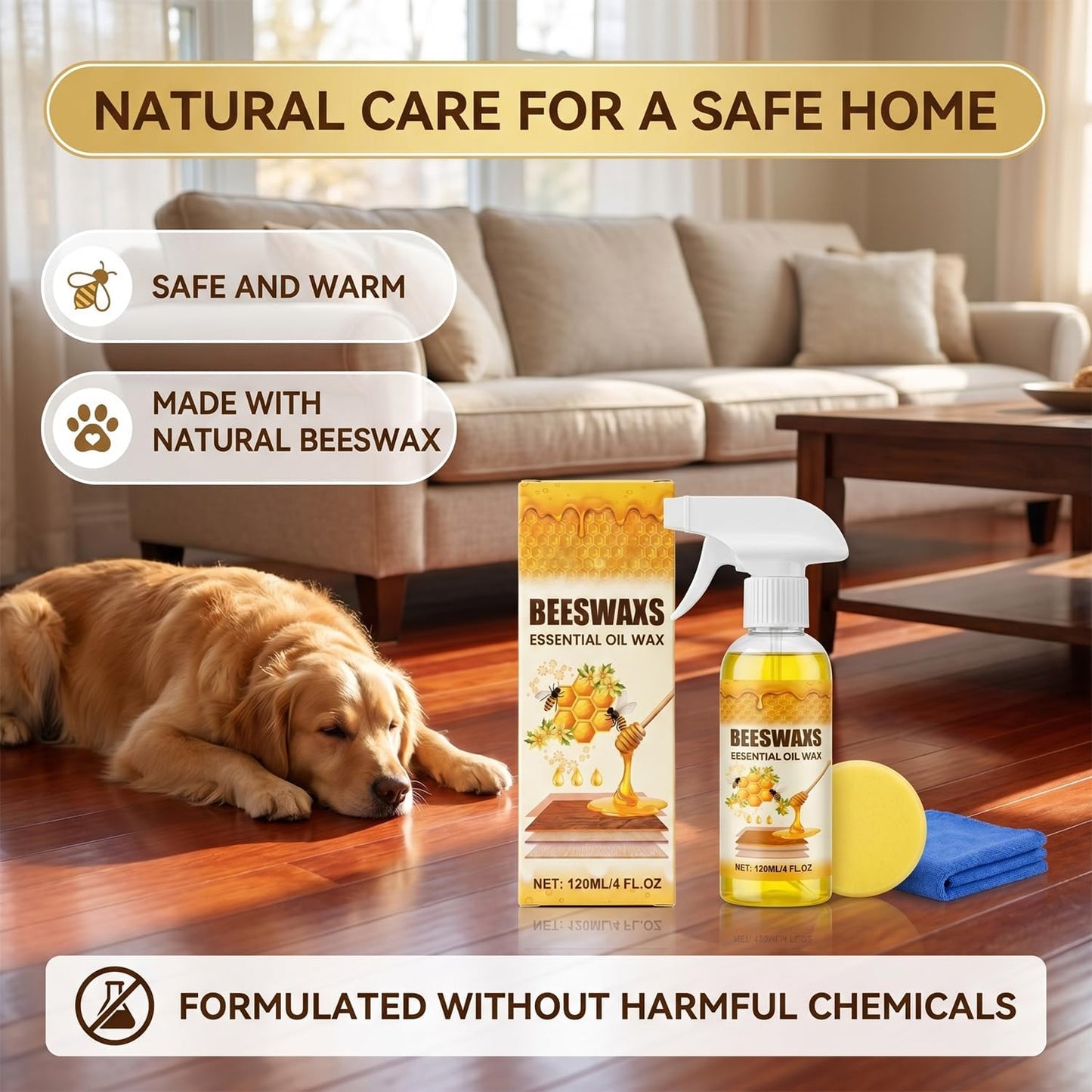 Beeswax Wood Polish Spray