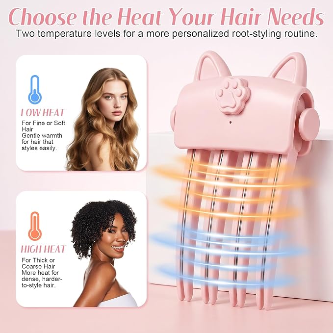 🔥50% OFF🔥Wireless Heated Volumizing Root Lift Clip - Salon Crown Volume Styling Tool for Fine Flat Hair