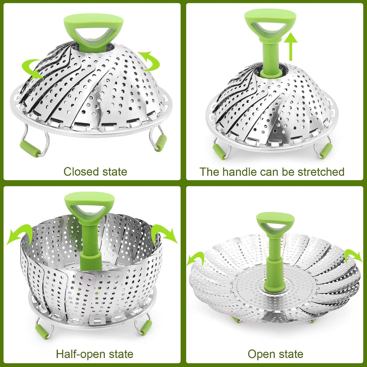 Vegetable Steamer Basket for Cooking Food, Stainless Steel Veggie Steam Basket for Pot 🥦