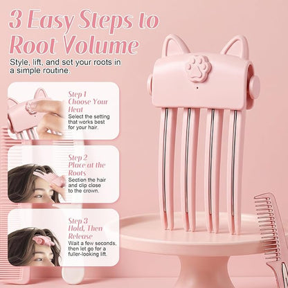 🔥50% OFF🔥Wireless Heated Volumizing Root Lift Clip - Salon Crown Volume Styling Tool for Fine Flat Hair