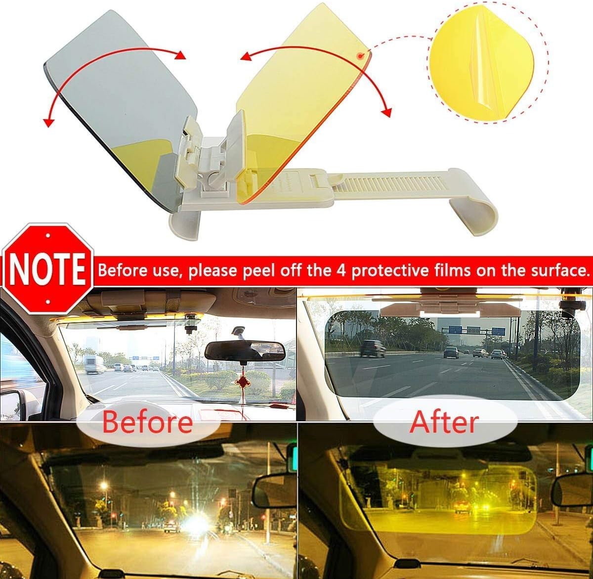 🥇Professional-grade🥇✅Adjustable Anti-Glare Car Sun Visor – High-Definition, Blue-Light-Blocking Driving Visor for Day and Night Use 🚗