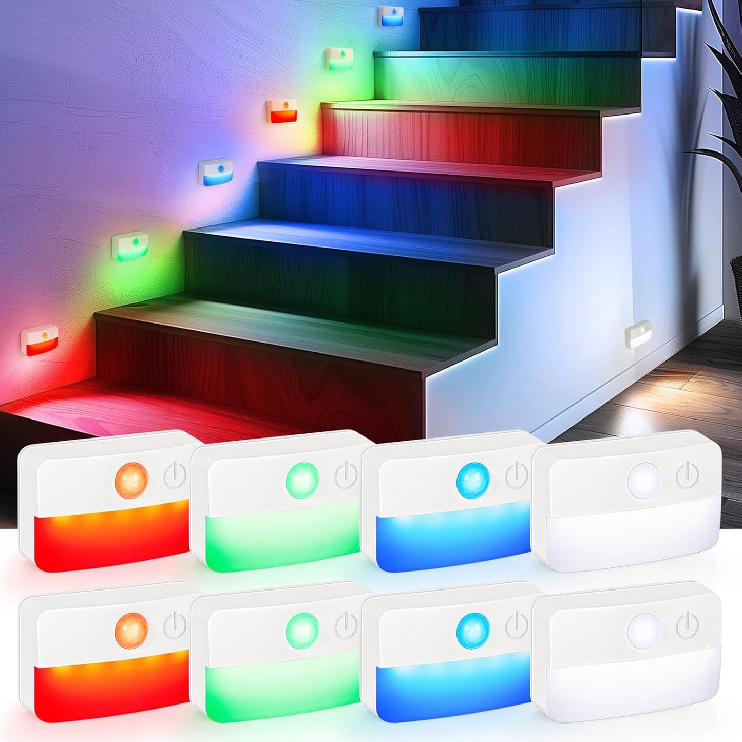 Stick-On Motion Night Light — Battery Powered, Works Anywhere