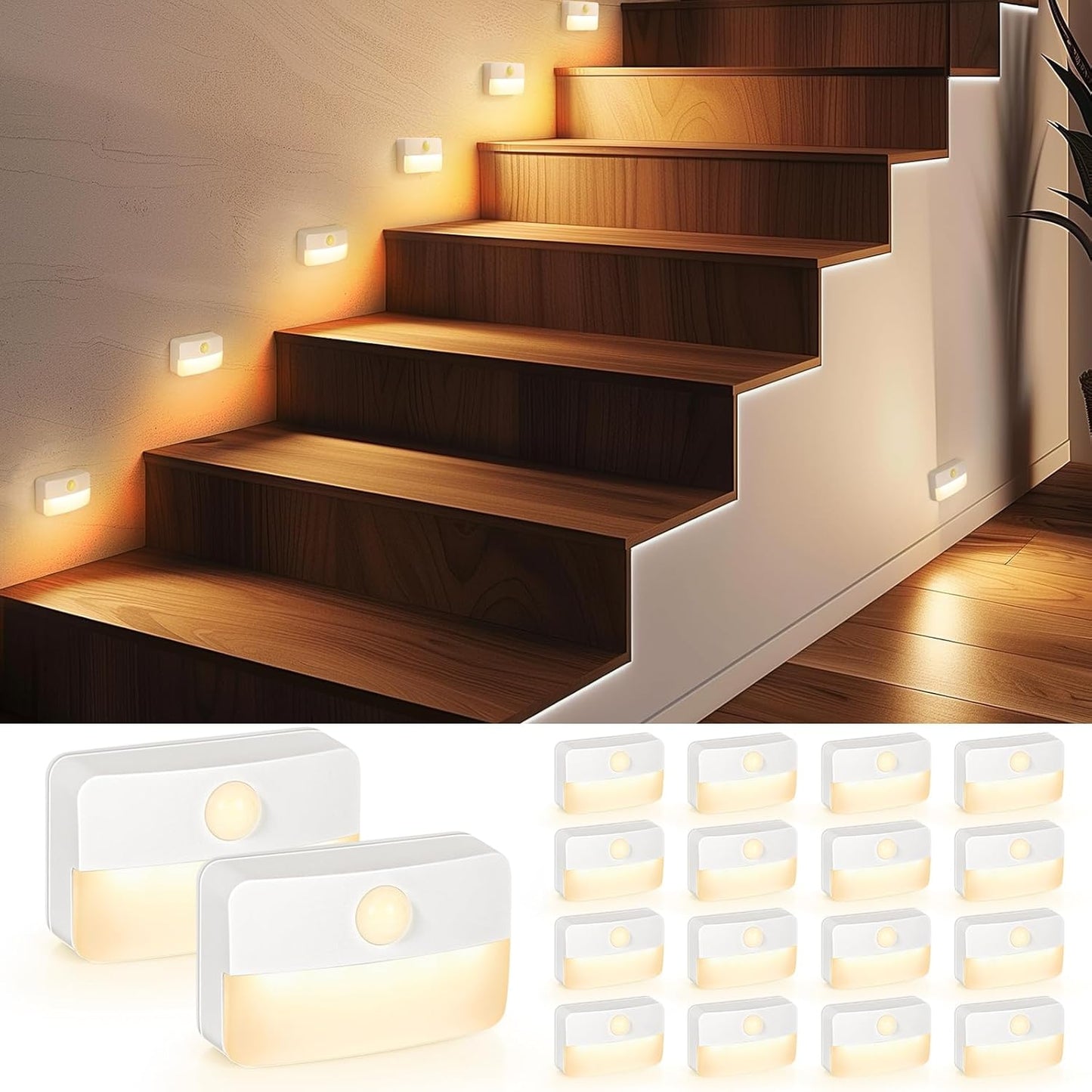 Stick-On Motion Night Light — Battery Powered, Works Anywhere