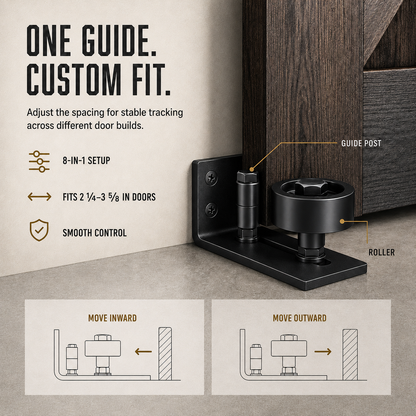 🔥 LIMITED-TIME50% OFF 🚪 Heavy Duty Wall Mounted Floor Guide Stop Barn Door Wobble – Adjustable Floor Guide for Smooth, Stable Sliding