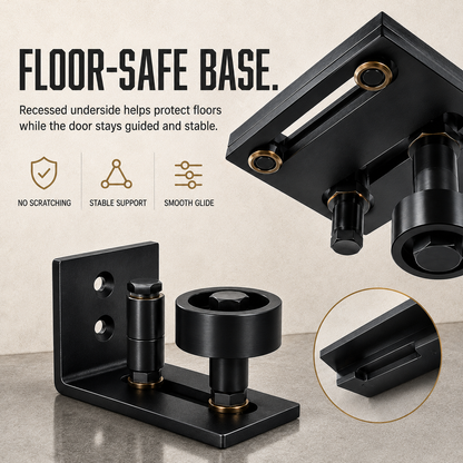 🔥 LIMITED-TIME50% OFF 🚪 Heavy Duty Wall Mounted Floor Guide Stop Barn Door Wobble – Adjustable Floor Guide for Smooth, Stable Sliding