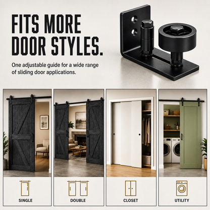 🔥 LIMITED-TIME50% OFF 🚪 Heavy Duty Wall Mounted Floor Guide Stop Barn Door Wobble – Adjustable Floor Guide for Smooth, Stable Sliding