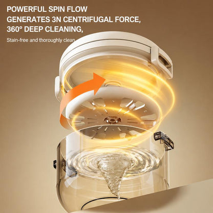 New ! Biodolla Rotating Manual Vortex Orthodontic Retainer Cleaner | Cute Cartoon Retainer Storage Case