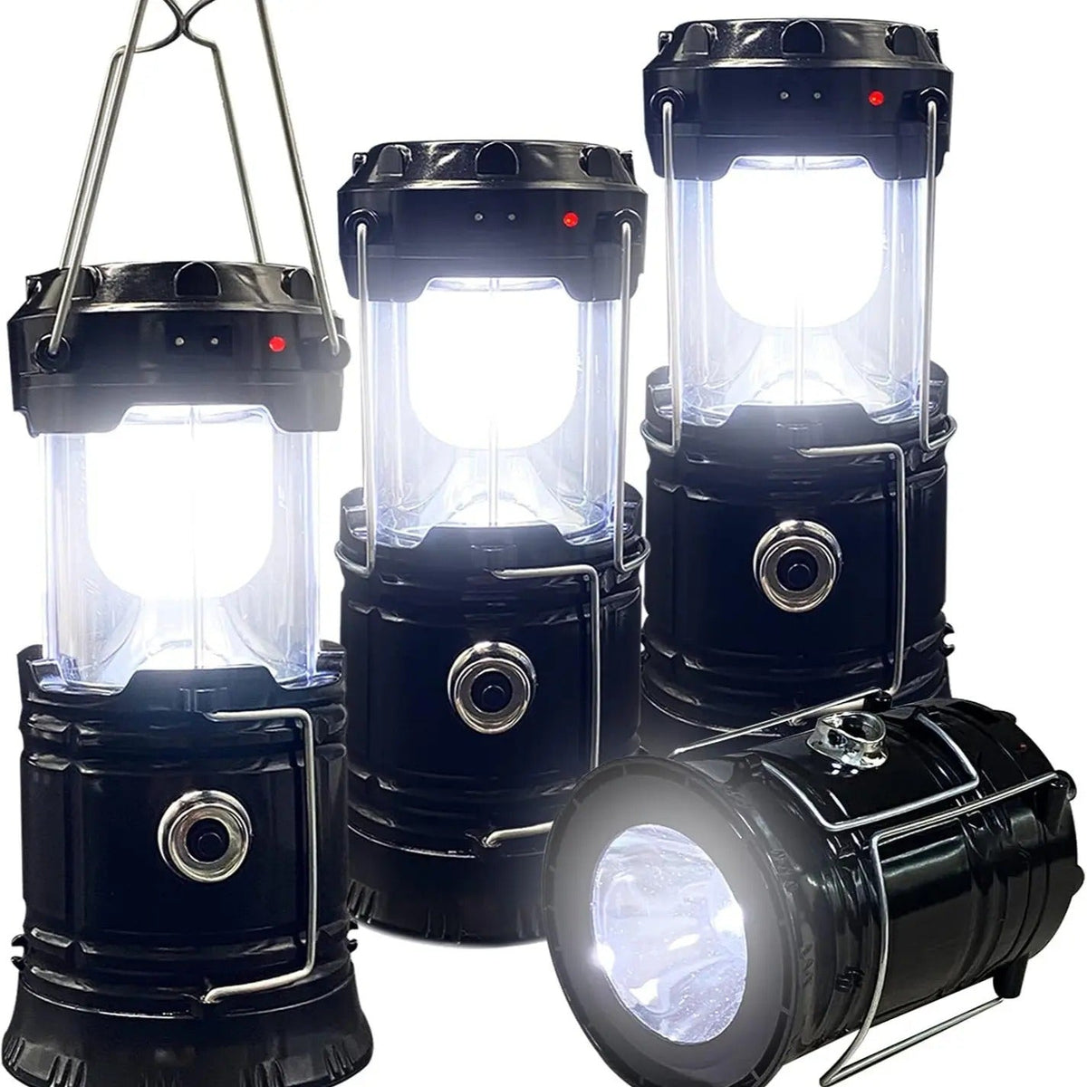 Solar Camping Lantern | Rechargeable LED Collapsible Emergency Light, Magnetic Base & Foldable Hanging Hook ✅ Buy 1 Get 1 Free