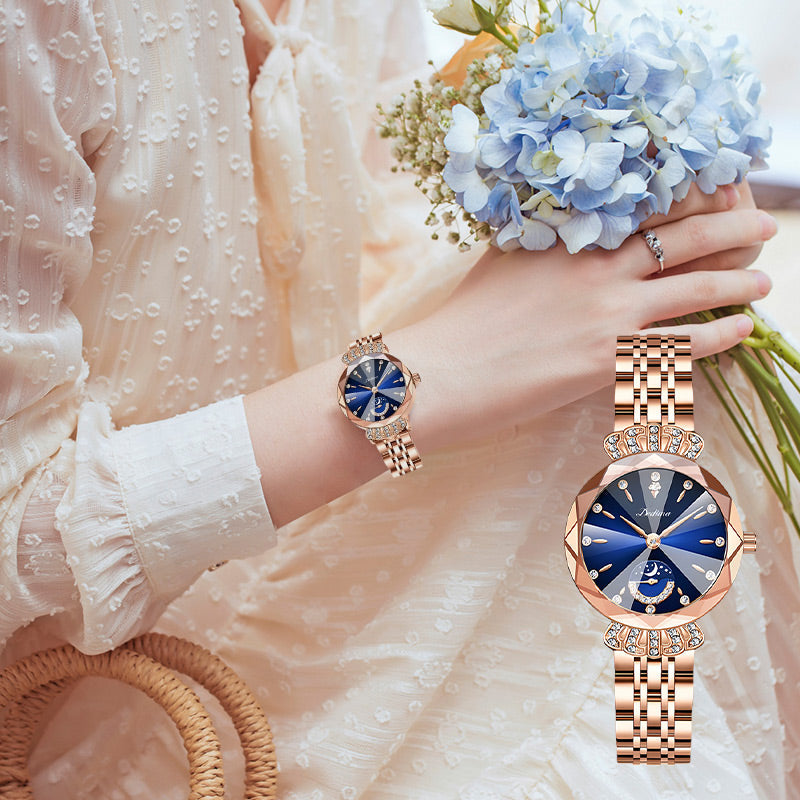 🎀Christmas gifts🎀Fashionable Diamond Moon Star Watch for Women