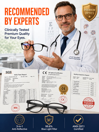 Multifocal Ultra-Light Sports Reading Glasses for Day and Night Use