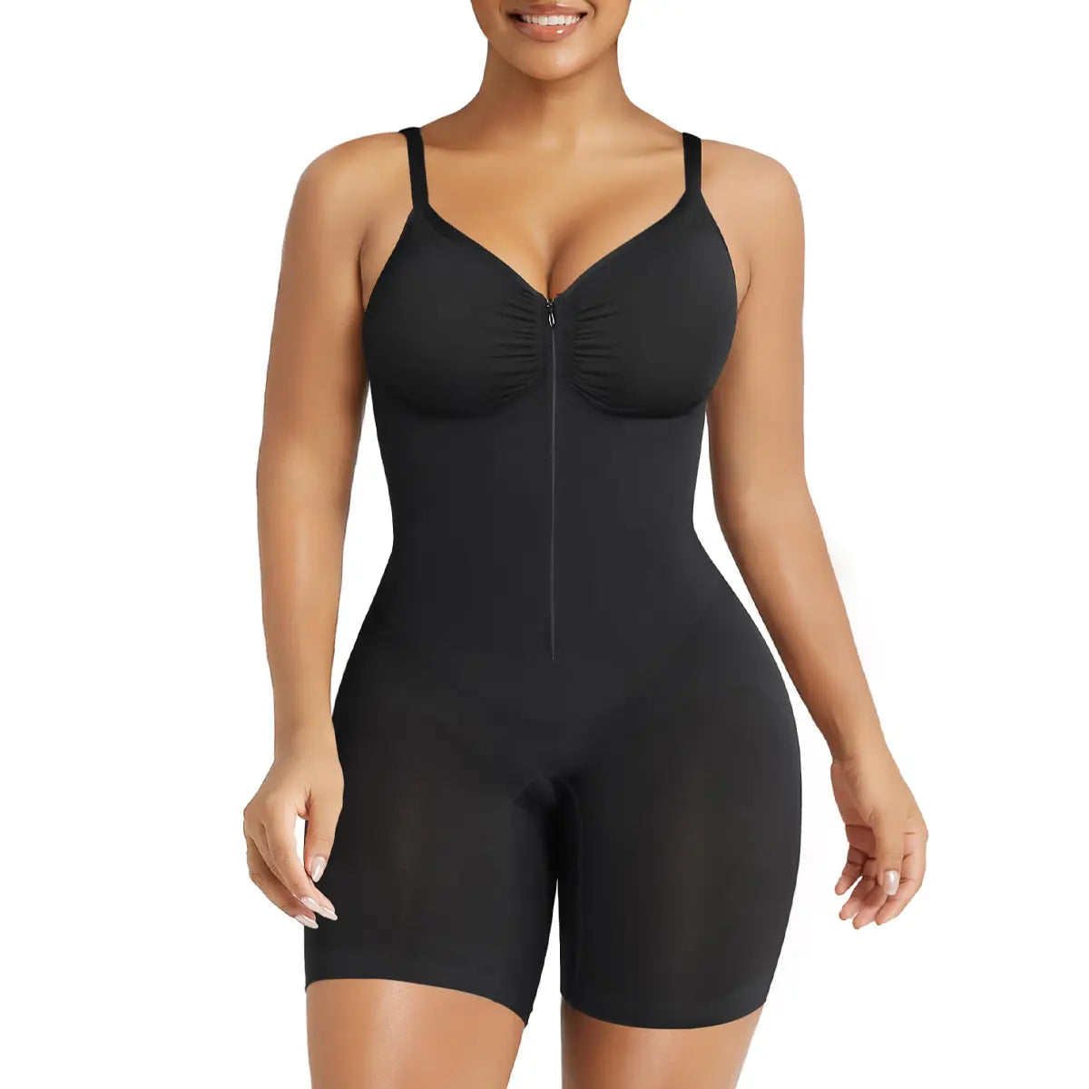 SHAPERX Zip-Up Tummy Control Bodysuit for Women, Breathable Mesh Shaping Shapewear