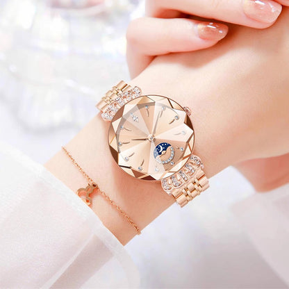 🎀Christmas gifts🎀Fashionable Diamond Moon Star Watch for Women