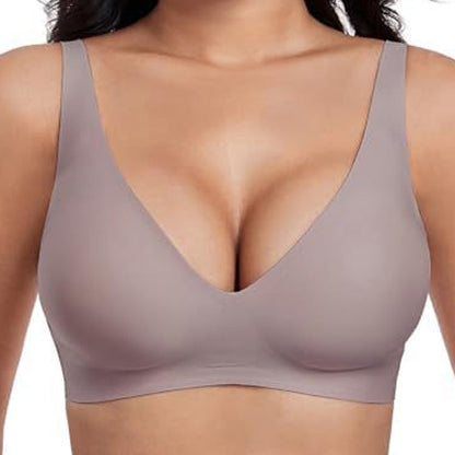 💗LAST DAY SALE 50% OFF⚡50K+ SOLD!!💕 Jelly Wireless Womens Comfortable Wireless Bras Push Up Bralettes Seamless Tshirts Bras Deep V Everyday Bras