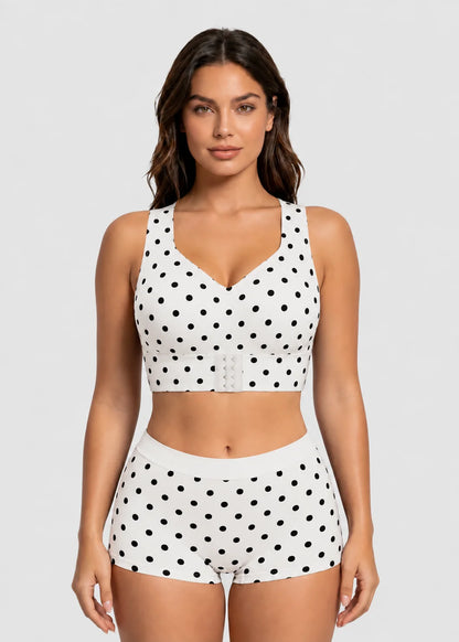 Cross Back Front Closure Wireless Posture Support Bra