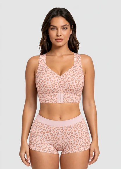 Cross Back Front Closure Wireless Posture Support Bra
