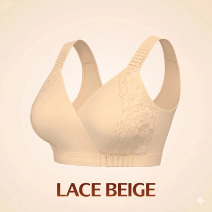 Front-Wrap Comfort Bra — Solid & Lace