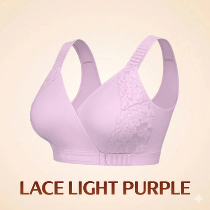 Front-Wrap Comfort Bra — Solid & Lace