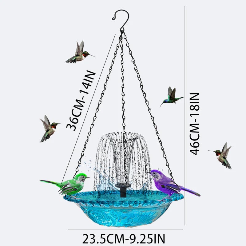 Outdoor Hanging Fountain Bird Bath & Feeder