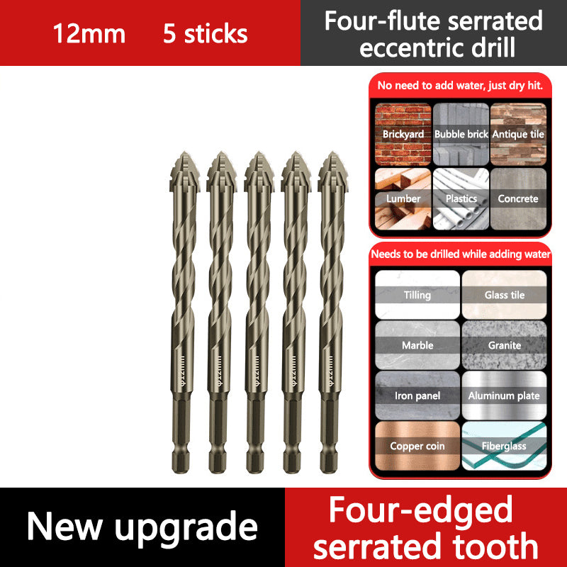 🔥2026 Hot Sale🔥High-Strength 4-Flute Serrated Eccentric Drill Bit Kit