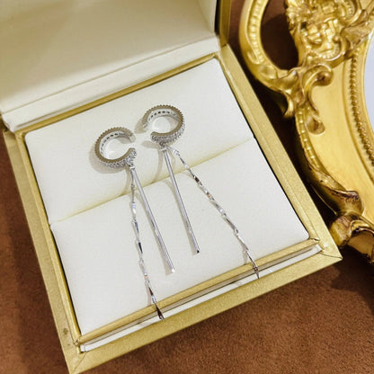 💎Hot sale💎✨Cube molecular tassel long ear clip