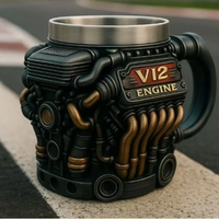 Black V12 Engine Mug